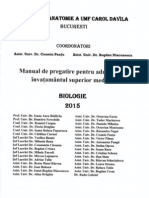 Manual de Pregatire Pentru Admitere in Invatamantul Superior Medical BIOLOGIE 2015