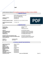 Material Safety Data Sheet: Not Classified As Hazardous According To Criteria of NOHSC