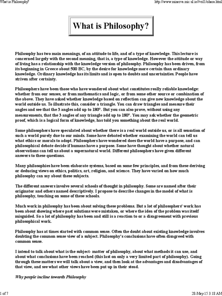 What Is Philosophy Pdf Axiom Epistemology