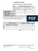 PROGRAMA EDUCATIVO: HORAS DE ASIGNATURA Y UNIDADES