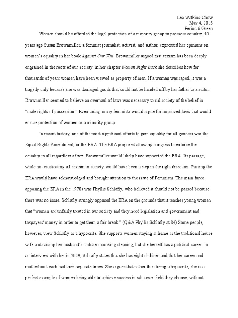 Feminism essay 300 words image