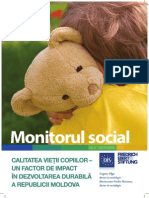 CALITATEA VIEȚII COPIILOR –  UN FACTOR DE IMPACT  ÎN DEZVOLTAREA DURABILĂ  A REPUBLICII MOLDOVA