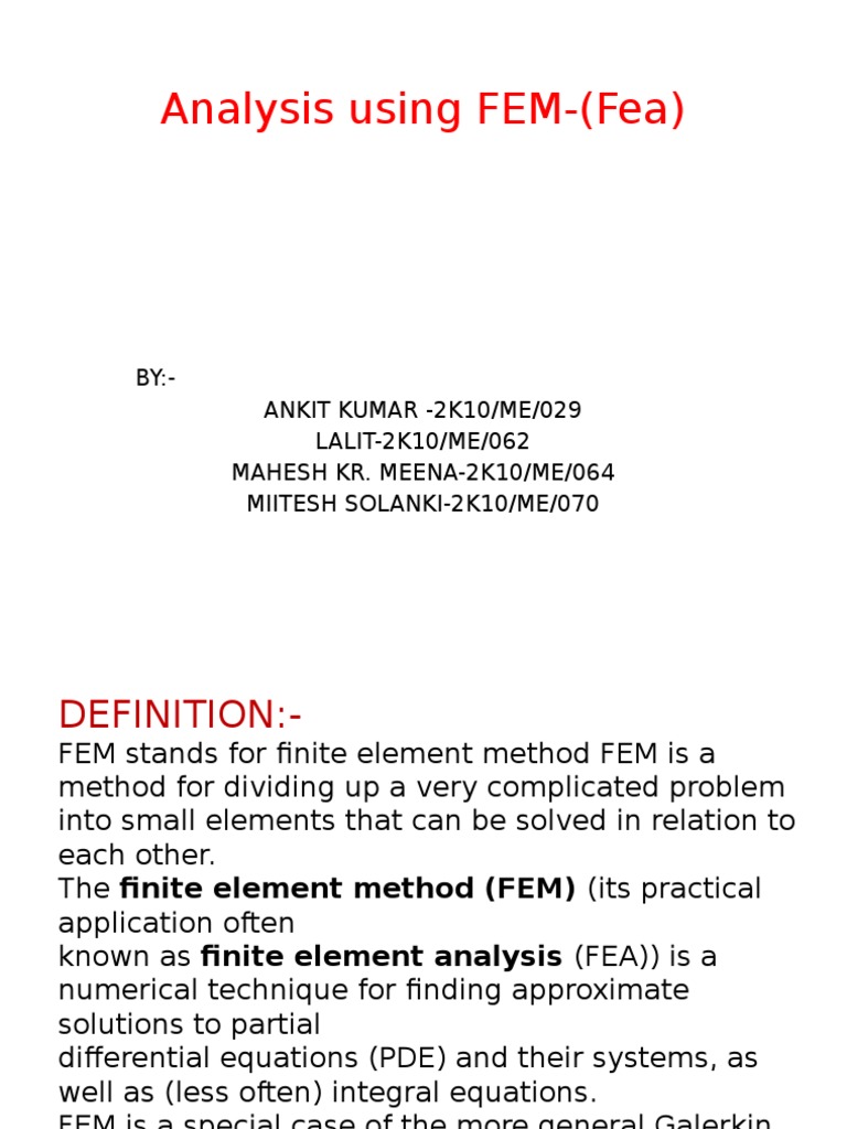 Understanding Finite Element Method (FEM) | PDF | Finite Element Method ...