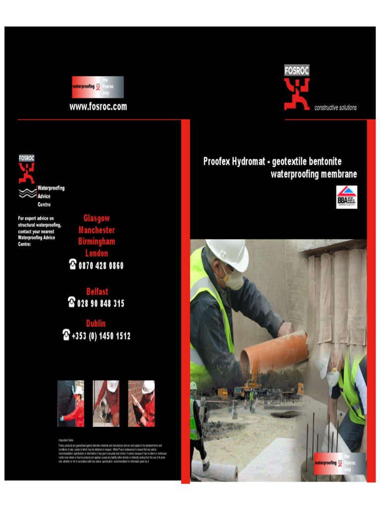 Proofex Hydromat - geotextile bentonite waterproofing membrane | PDF ...