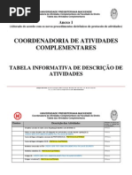 Nova Tabela de Atividades Complementares Explicativa Do Aix Para Publicacao Em Ato