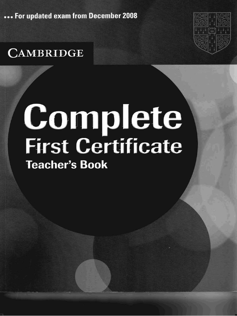 Complete First Certificate Teachers Book | PDF