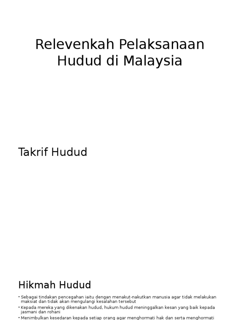 Relevenkah Pelaksanaan Hudud Di Malaysia Pdf