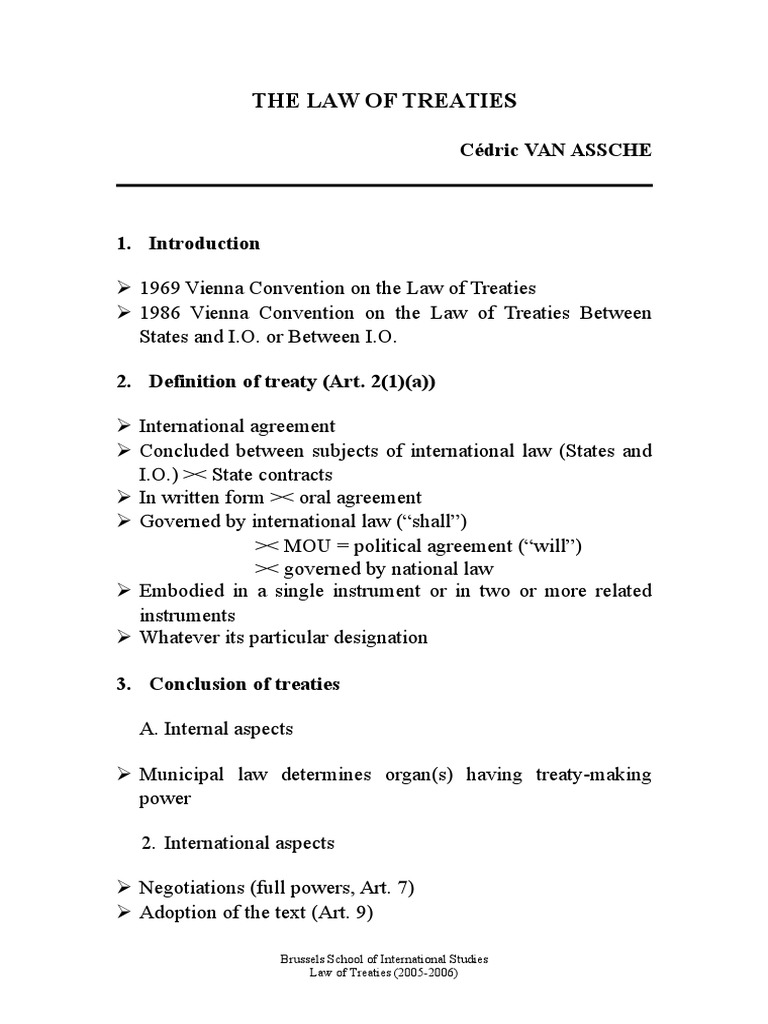 Law of Treaties 2005-2006 | PDF | Treaty | Cultural Globalization