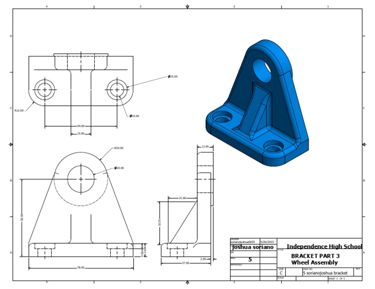 Bracket Part 3 Wheel Assembly Design | PDF