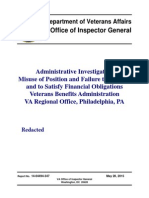 Department of Veterans Affairs  Office of Inspector General  Administrative Investigation  Misuse of Position and Failure to Disclose  and to Satisfy Financial Obligations  Veterans Benefits Administration  VA Regional Office, Philadelphia, PA 