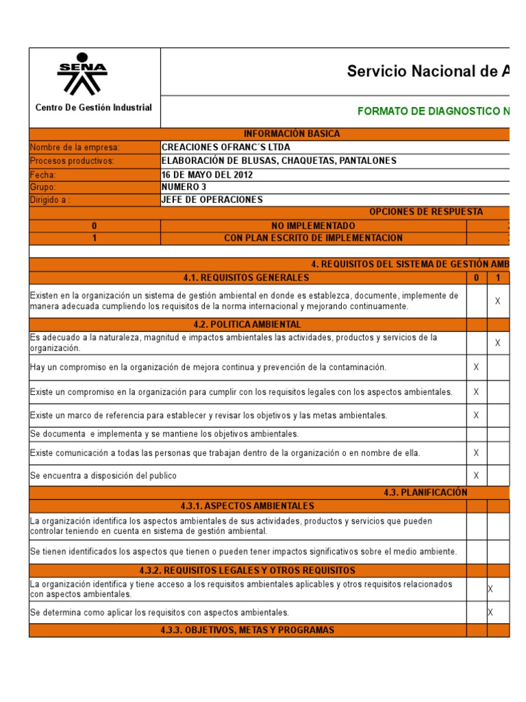 Lista de Chequeo ISO 14001 | PDF | Planificación | Science