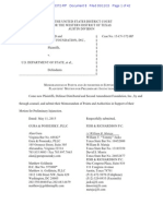 Defense Distributed v. U.S. Dep't. of State Memo of Points and Authorities