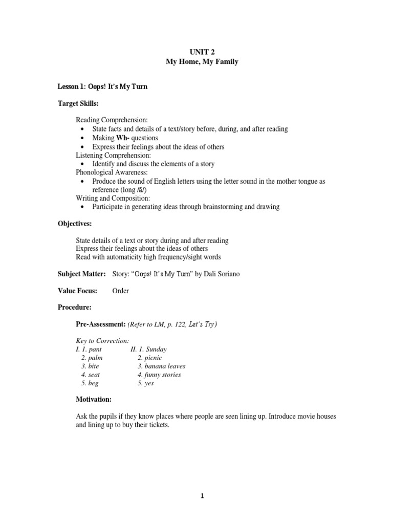 Creative Lesson Plans for Unit 2 | PDF | Reading Comprehension | Verb