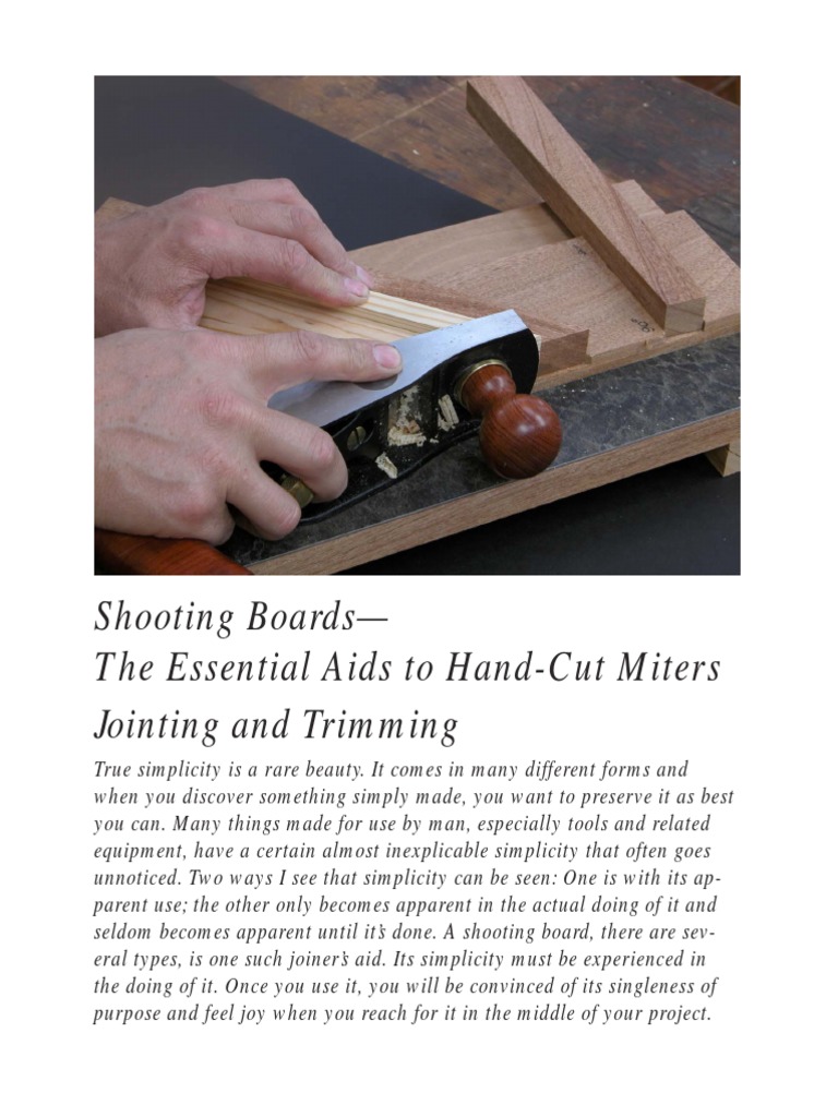 Shooting Board, How To Build. PDF Plywood