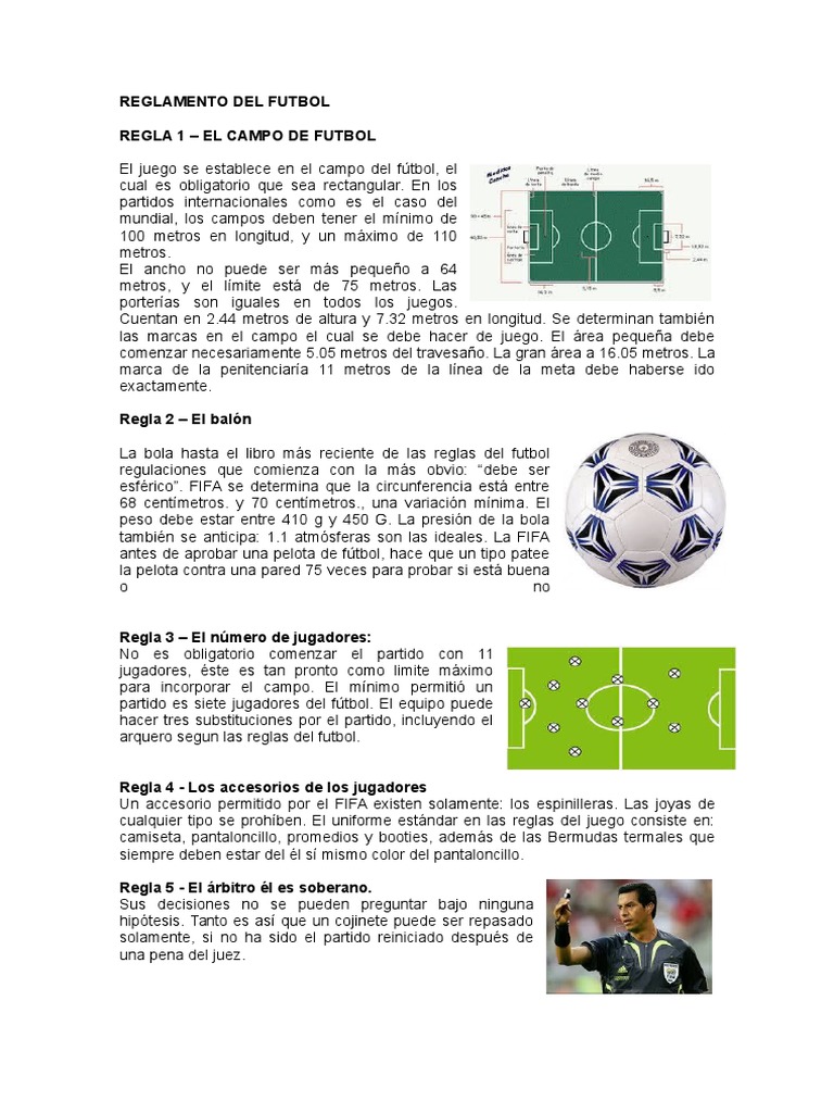 Reglamento Del Futbol PDF Asociación de Futbol Variantes deportivas