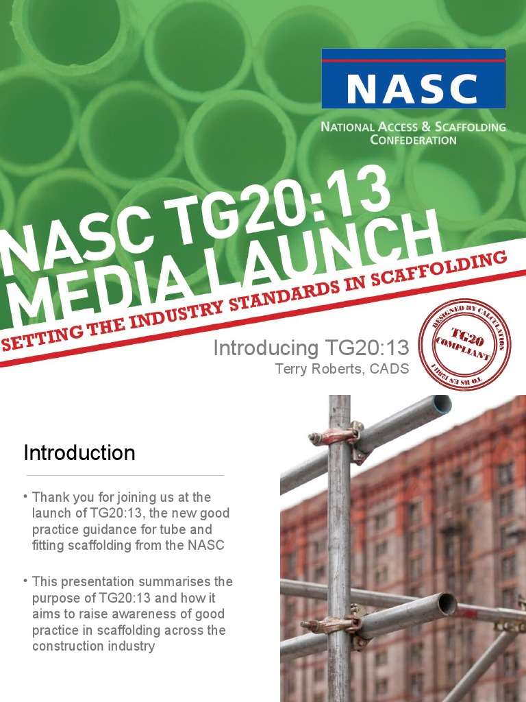 TG20:13 Scaffolding Compliance Guide | PDF | Scaffolding | Engineering