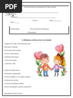 Avaliação de Religião 2º Bimestre 2015