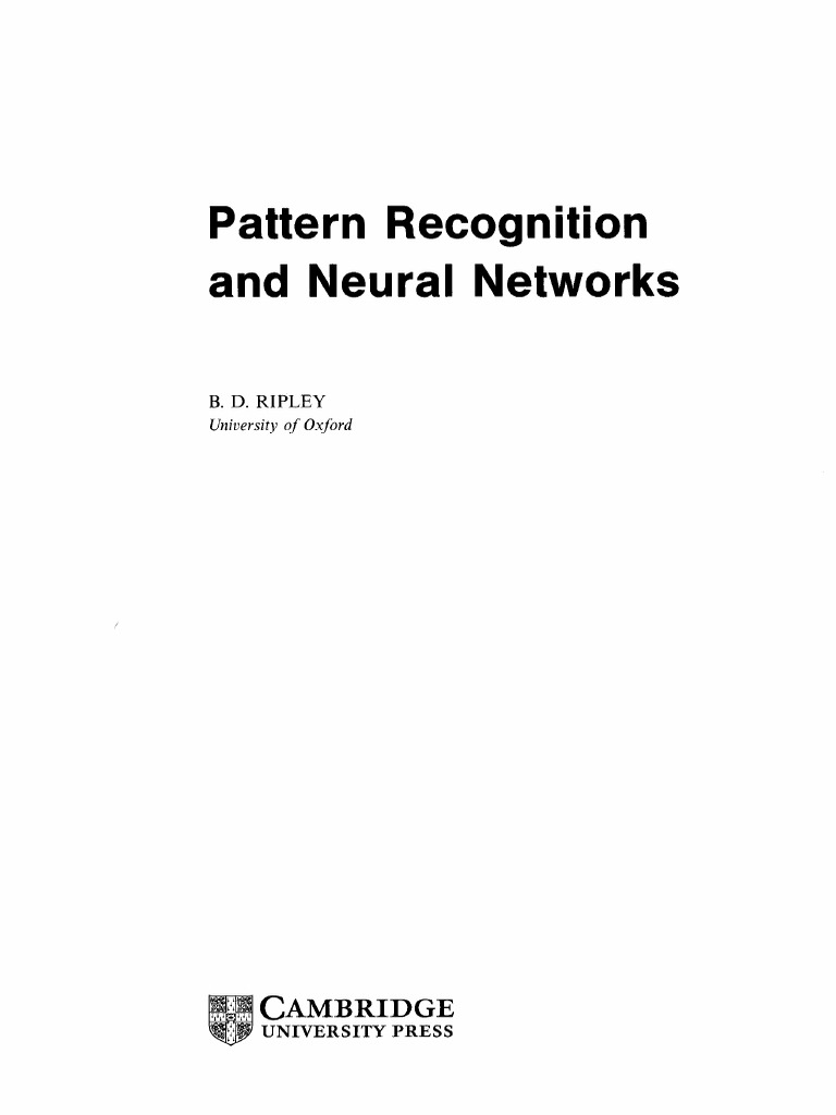 Pattern Recognition and Neural Networks (B.D.ripley) | PDF ...
