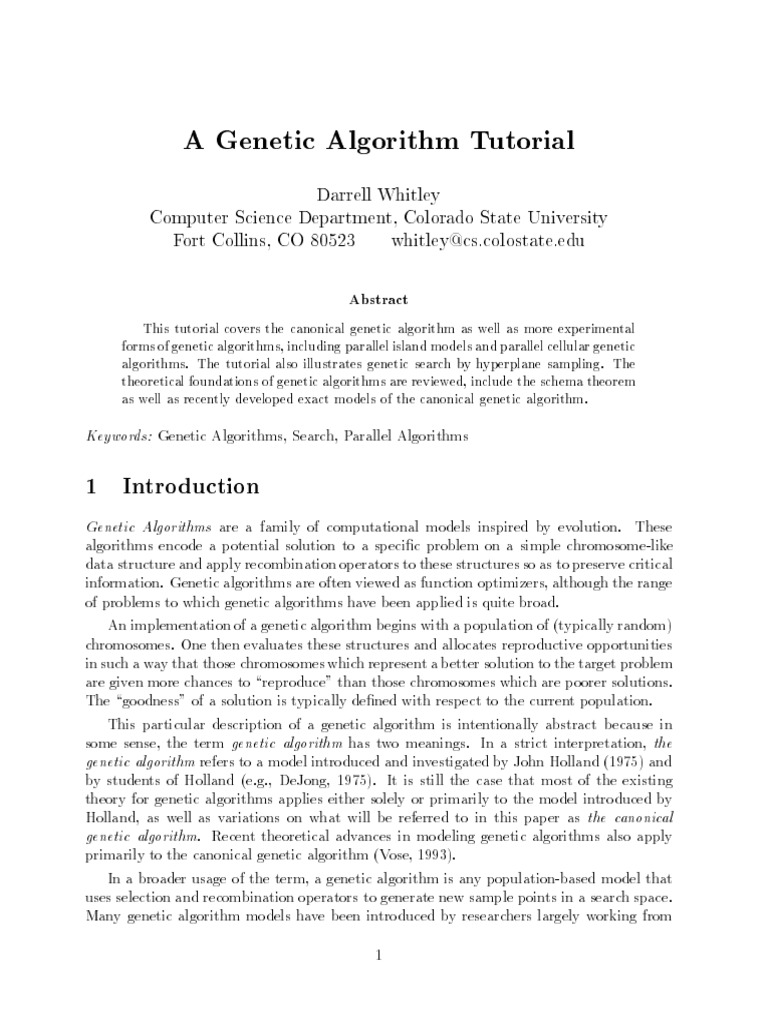 GeneticAlgorithm Tutorial | PDF