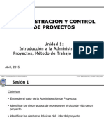 ACP 2015A - S1 Introduccion a La Administracion de Proyectos (1)