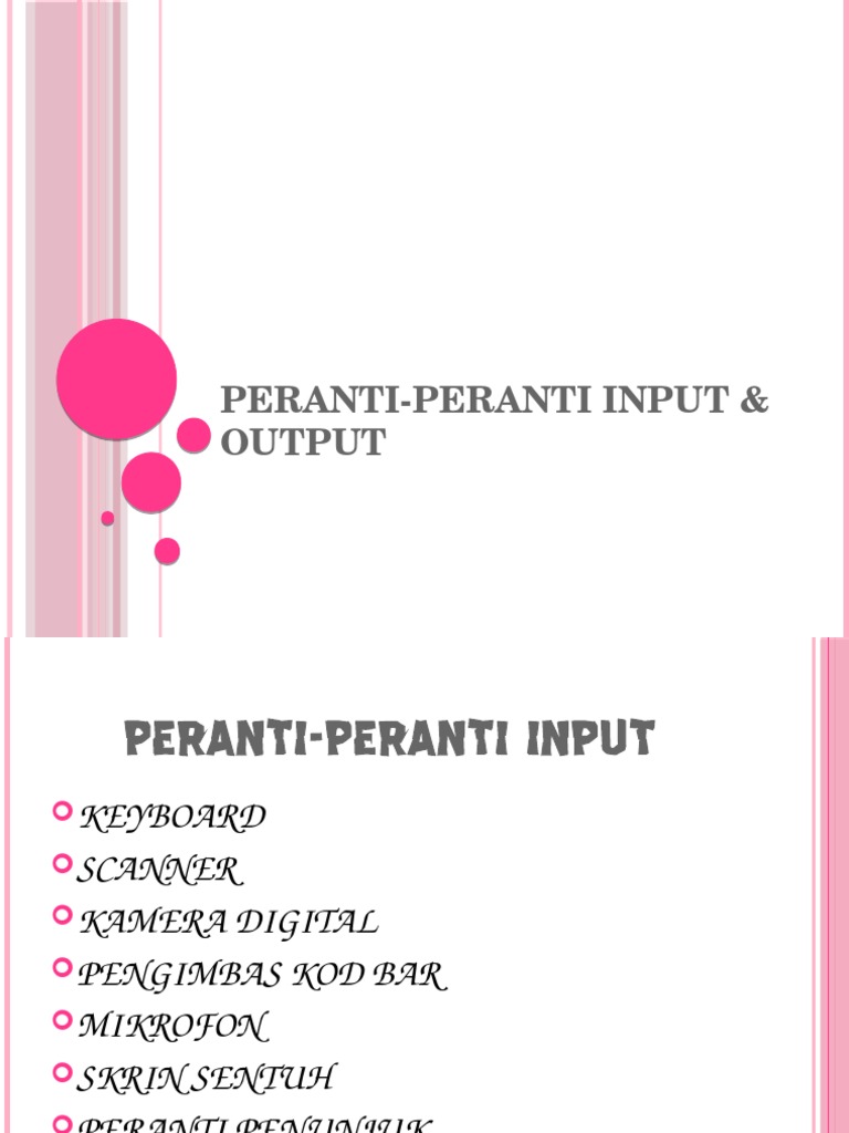 Peranti-Peranti Input & Output | PDF