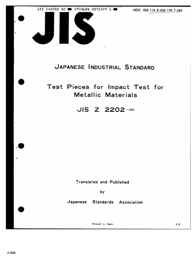 Jis Z2202 1980 | PDF
