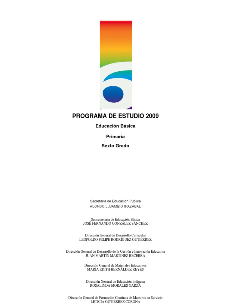 Programa de Estudio 2009 | PDF | Educación primaria | Educación de la ...