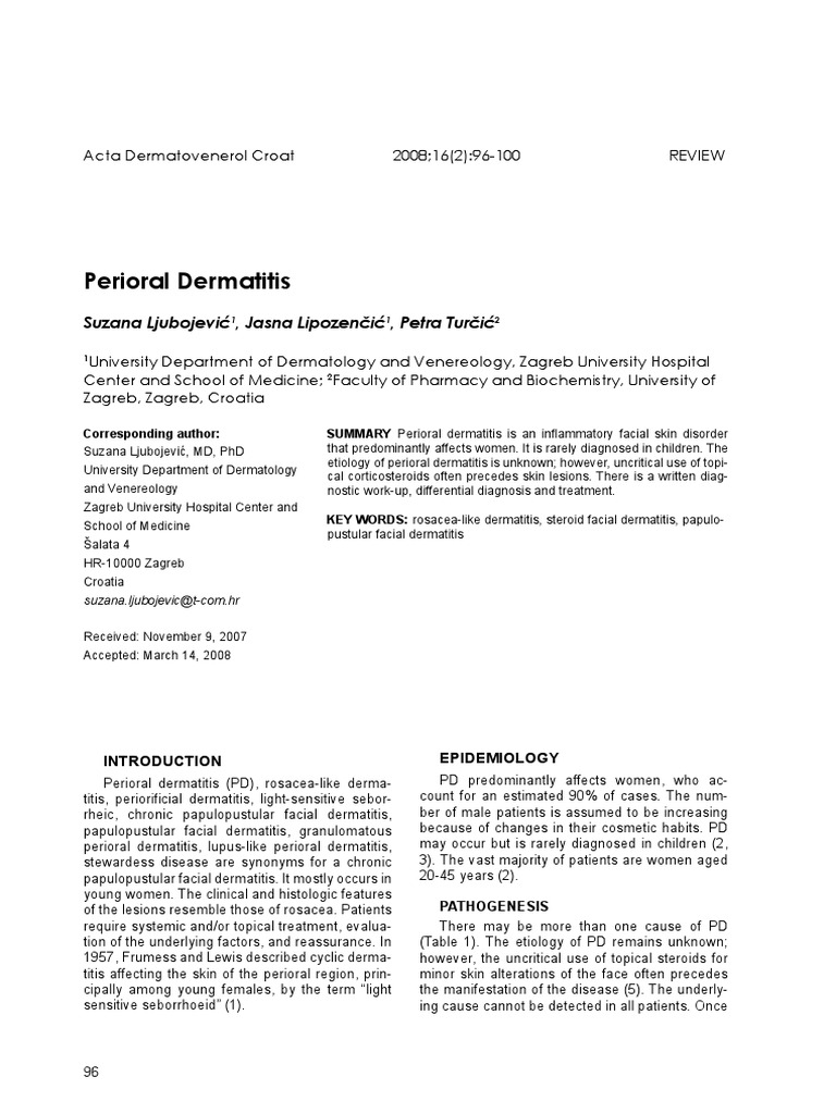 Perioral Dermatitis PDF Dermatitis Acne Vulgaris