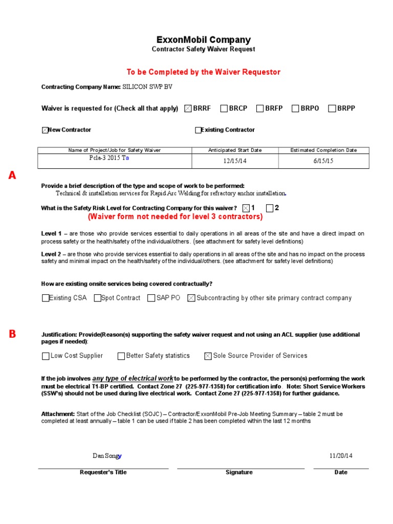 Waiver Form W Procedures | Download Free PDF | Safety | Emergency ...