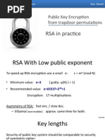 RSA in Prac4ce: Public Key Encryp4on From Trapdoor Permuta4ons