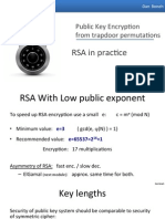 RSA in Prac4ce: Public Key Encryp4on From Trapdoor Permuta4ons