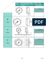 Rigid Stem Dial Thermometers Type TXR: Drawing Dimensions MM