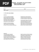 Teste Os Lusíadas - Consílio Dos Deuses 1