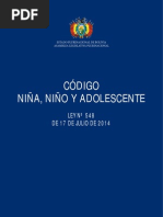 Código NIÑO, NIÑA Y ADOLESCENTE