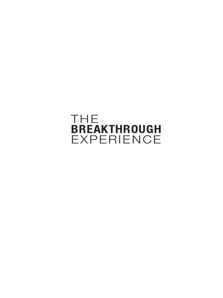 Breakthrough Experience | PDF | Science | Metaphysics