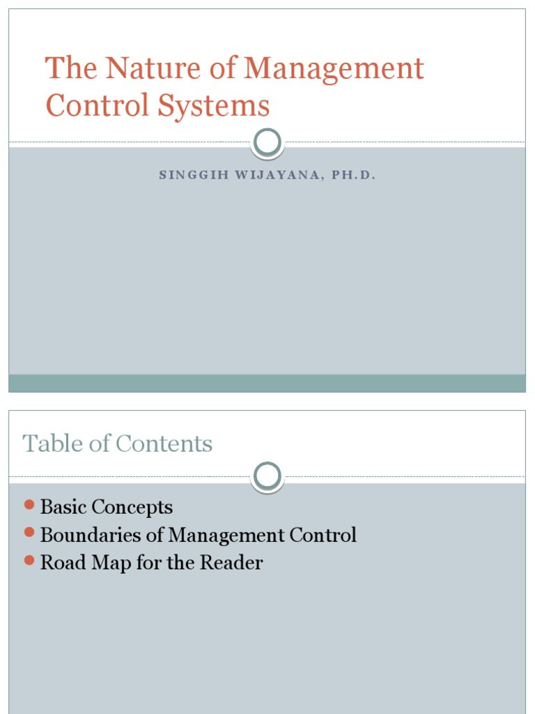 Nature of Management Control Systems | PDF | Strategic Management | Sensor