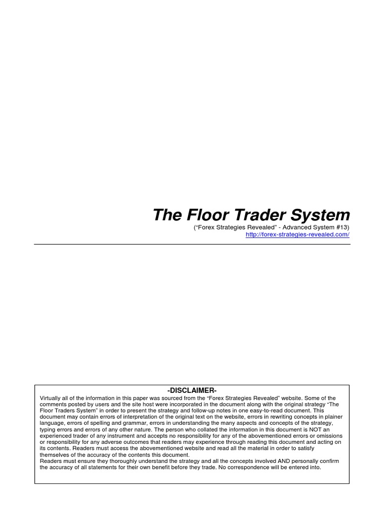 FX Floor Trader Strategy PDF Financial Markets Market (Economics)