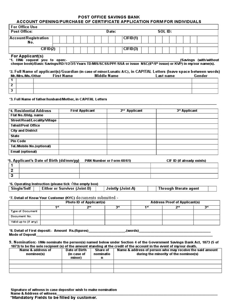 New Account Opening Form (Final) | Banking | Financial Services