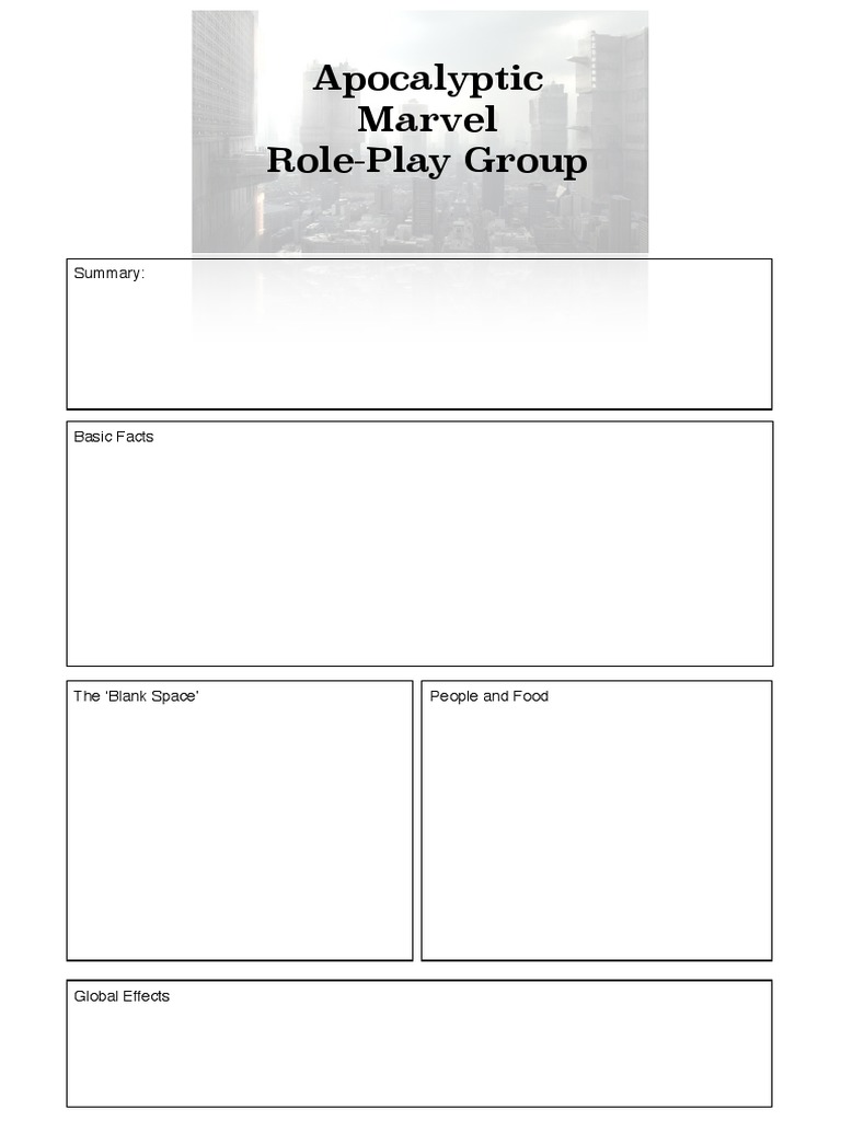 Apocalyptic Marvel Role-Play Guide | PDF