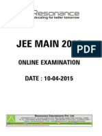 Jee Main Online Paper 1 2015