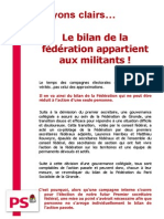 Clarification sur le bilan de la Fédération Gironde