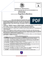 Prova para Engenheiro Mecanico Da Aeronautica