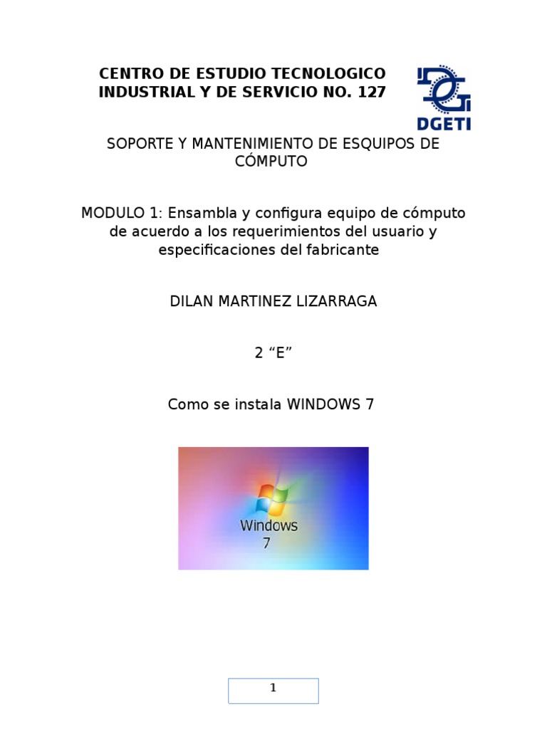 Instalacion de Windows 7 | PDF | Windows 7 | Microsoft Windows