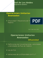 Difusividad y Mecanismo de Transporte de Materia