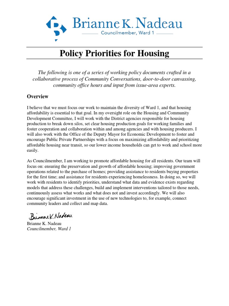 Policy - Housing | PDF