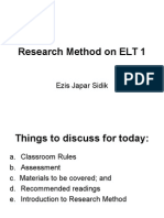 Week 1. Research Method on ELT 1