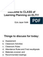 Week 1 Housekeeping for Learning Planning on Elt