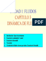 Dinámica de fluidos: ecuaciones de continuidad, Bernouilli y Poiseuille