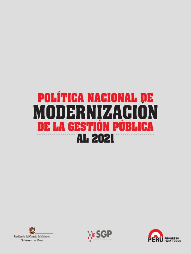 Politica Nacional de Modernización de La Gestión Pública | PDF ...
