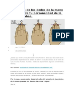 El Tamaño de Los Dedos de La Mano Dice Más de Tu Personalidad de Lo Que Pensabas